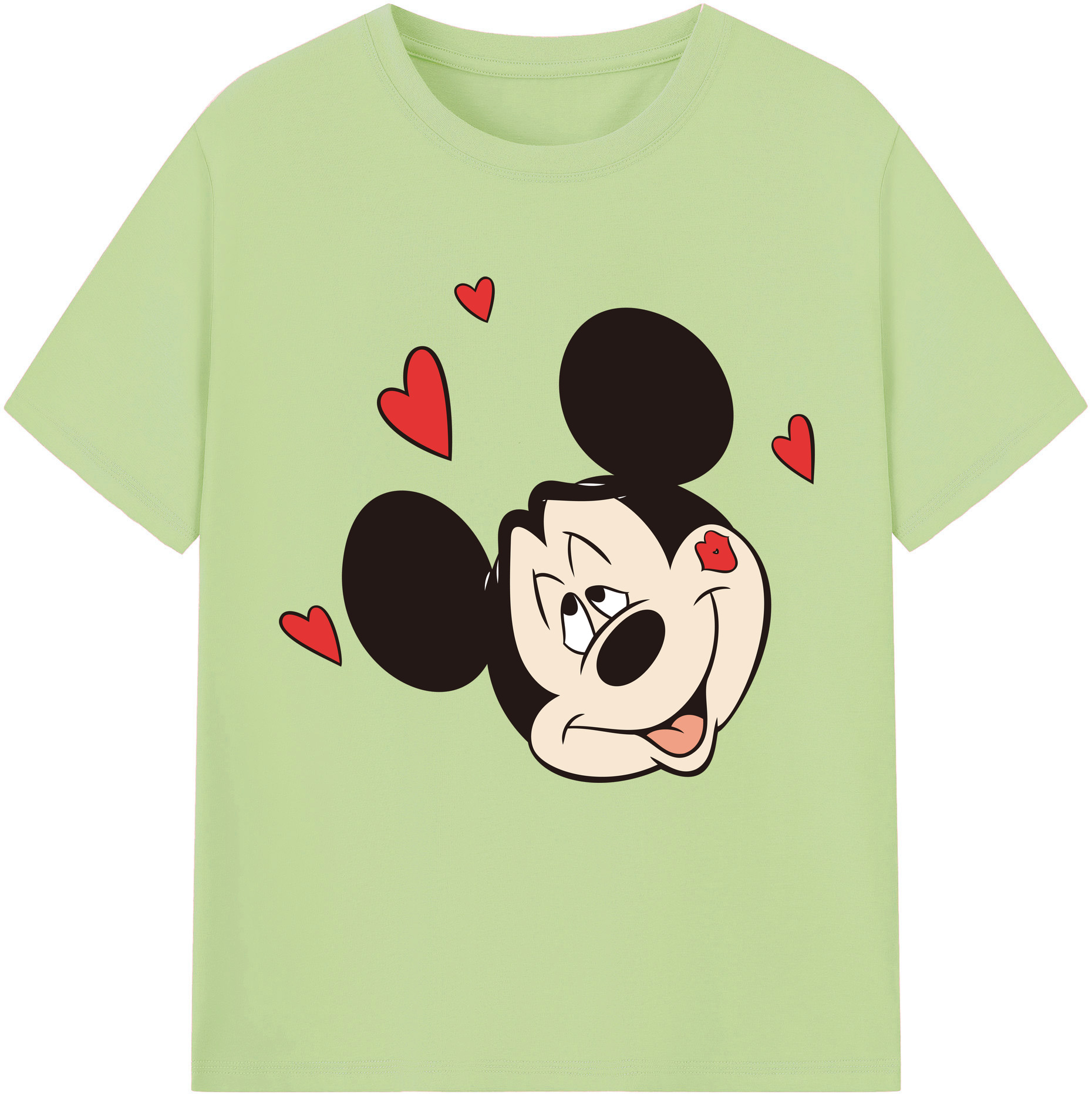 （画像用） ミッキーマウス Mickey Mouse 綿100％半袖Tシャツ（フロントプリント）